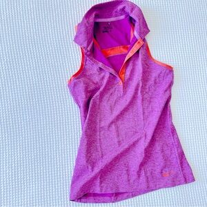 EUC♥️NIKE GOLF TENNIS SLEEVELESS RACERBACK POLO TANK TEE TOP sz XS PURPLE ORANGE
